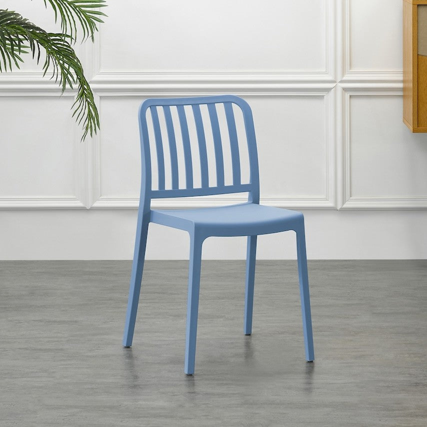 Silla Brooklyn, Color Azul Oceano, con Espaldar en Rayas y Diseño Mini ...