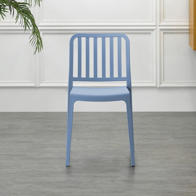 Silla Brooklyn, Color Azul Oceano, con Espaldar en Rayas y Diseño Mini ...