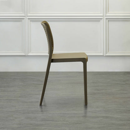 Set de 2 Sillas Bronx , Taupe, con Espaldar en Cuadrados y Diseño Minimalista
