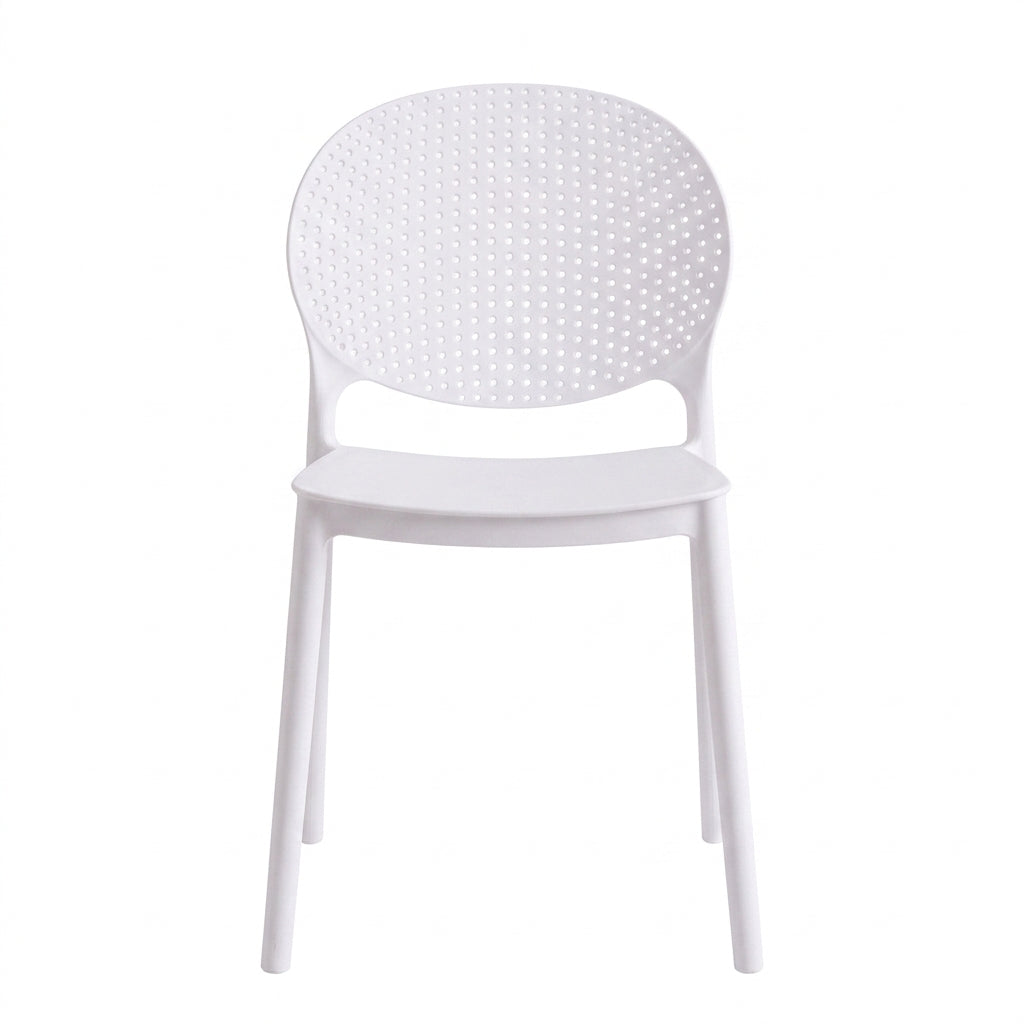 Silla Florida, Color Blanco, con Espaldar y Diseño Moderno X2