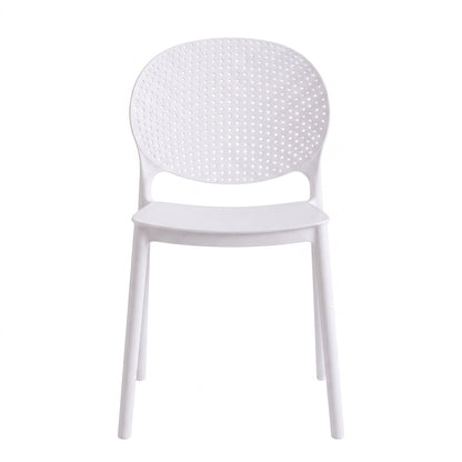 Silla Florida, Color Blanco, con Espaldar y Diseño Moderno X2
