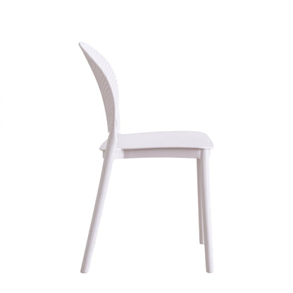Silla Florida, Color Blanco, con Espaldar y Diseño Moderno X2