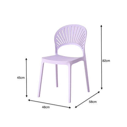 Silla Paraíso, Color Lila, con Espaldar y Diseño Moderno, detalle de patas