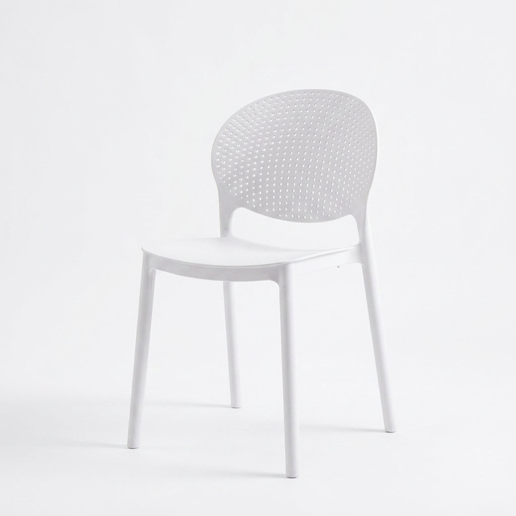 Silla Florida, Color Blanco, con Espaldar y Diseño Moderno X2