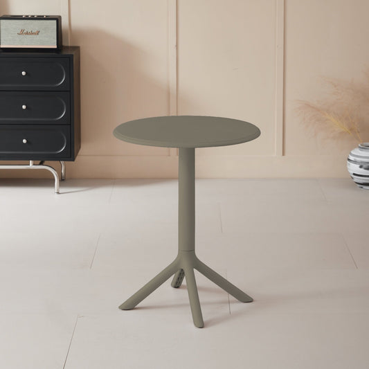 Mesa Redonda 60cm, Color Taupe, Diseño Minimalista