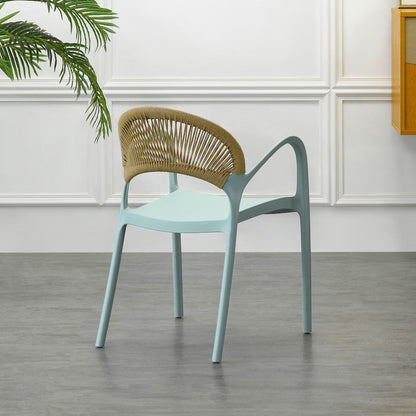 Silla Daytona, Azul Claro, con Espaldar, Reposa Brazos y Diseño Minimalista