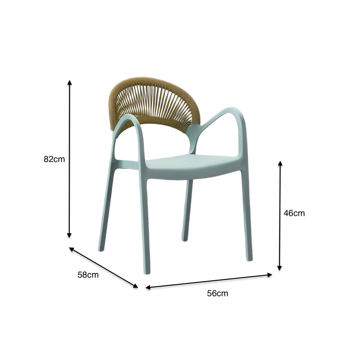 Silla Daytona, Azul Claro, con Espaldar, Reposa Brazos y Diseño Minimalista