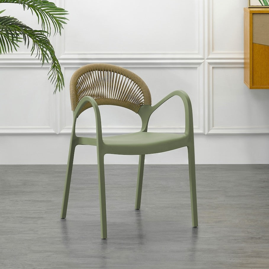 Silla Daytona, Verde Claro, con Espaldar, Reposa Brazos y Diseño Minimalista