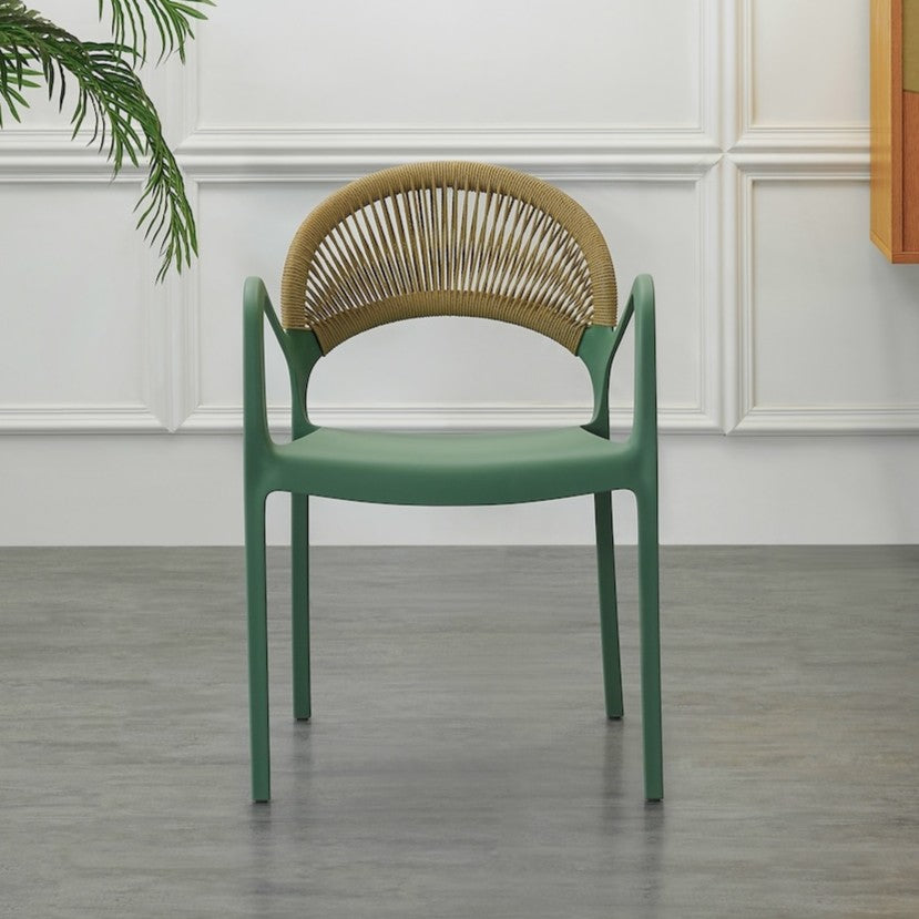 Set de 2 Sillas Daytona, Verde, con Espaldar, Reposa Brazos y Diseño Minimalista