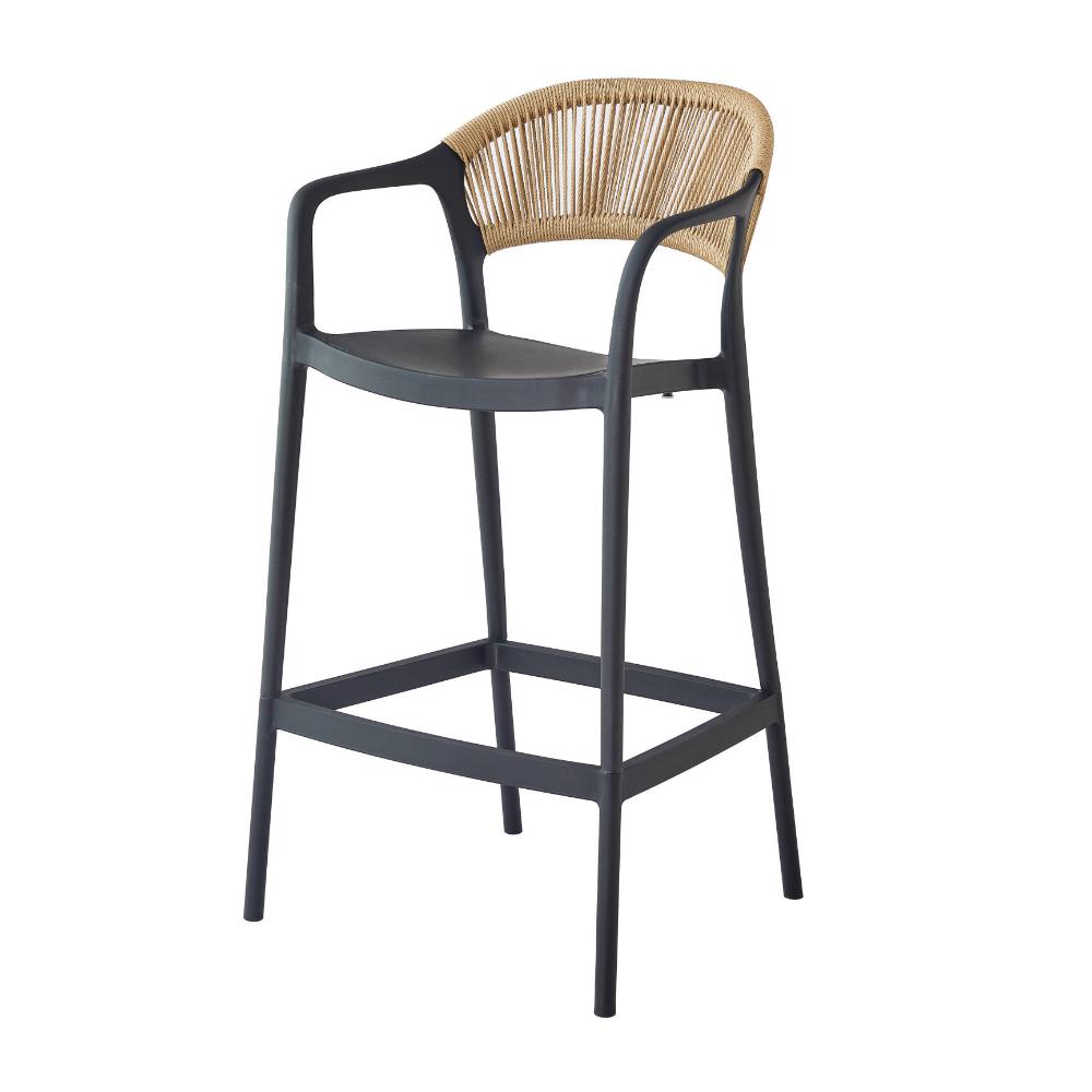 Silla para Bar Balí, Negro, Doble propósito con Reposa Pies