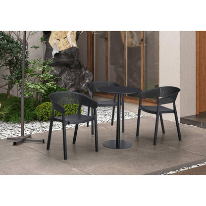 Silla Manaos, Negro, con Espaldar Minimalista y Diseño Moderno, abierto