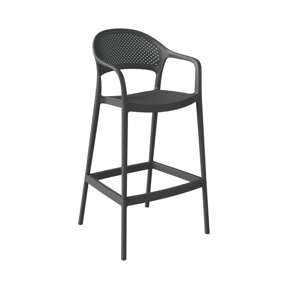 Silla para Bar Curitiva, Negro, con Reposa Pies Doble Proposito, detalle