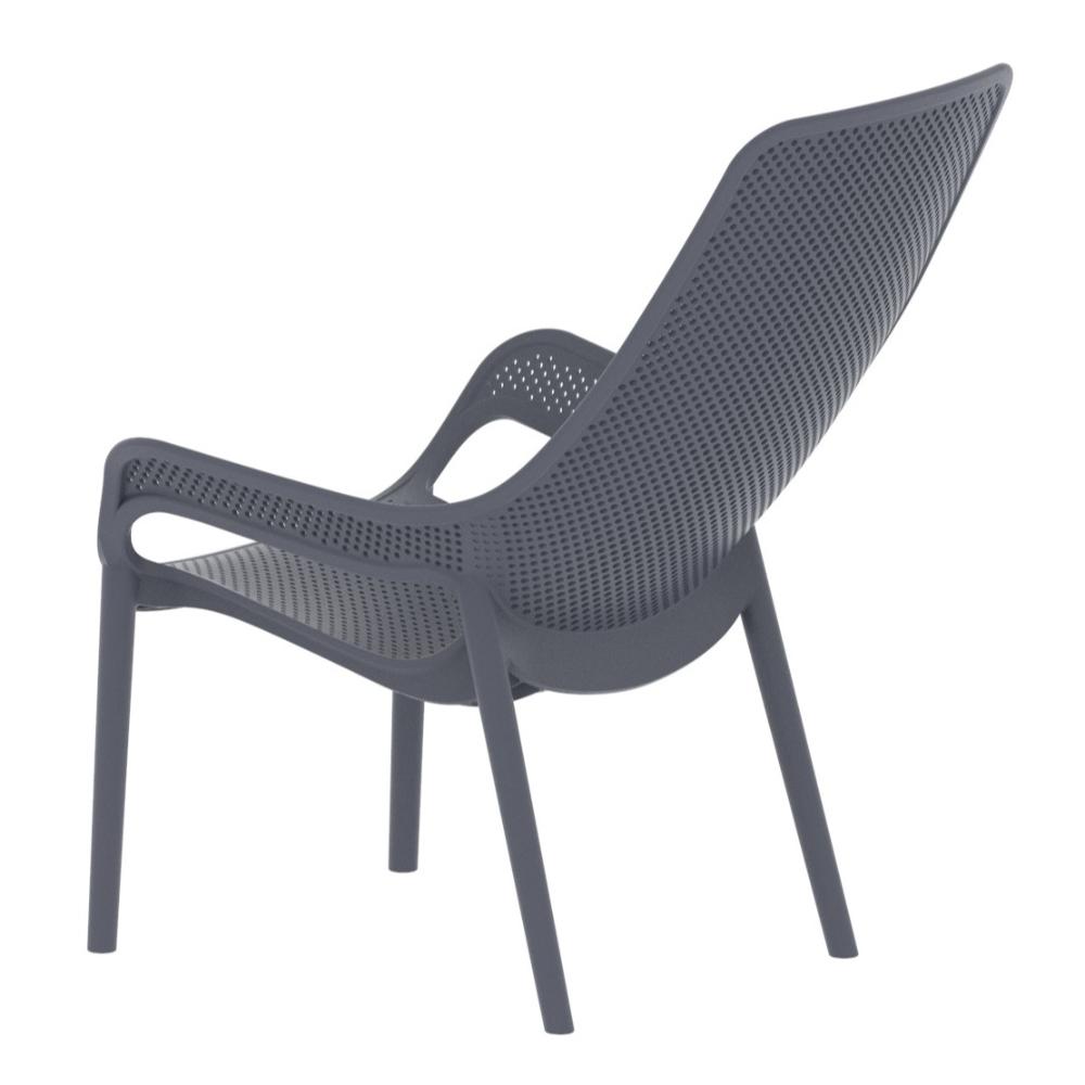 Silla Lounge Mayorca, Gris Oscuro, con Espaldar y Reposa Brazos, vista superior