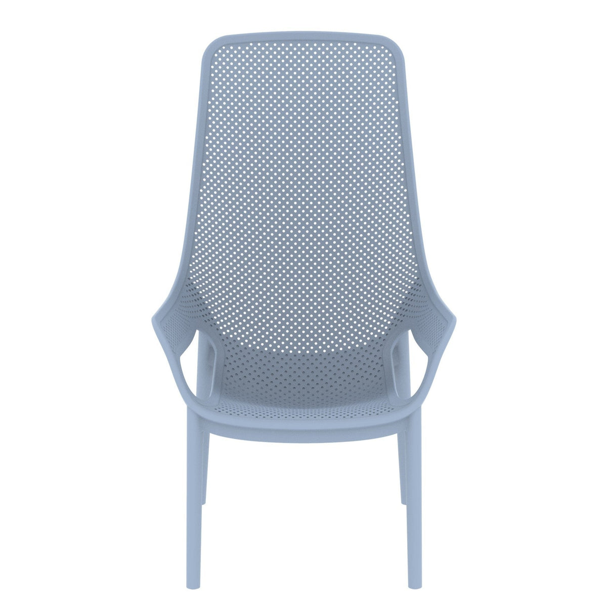 Set de 4 Sillas Lounge Mayorca, Azul Claro, con Espaldar y Reposa Brazos