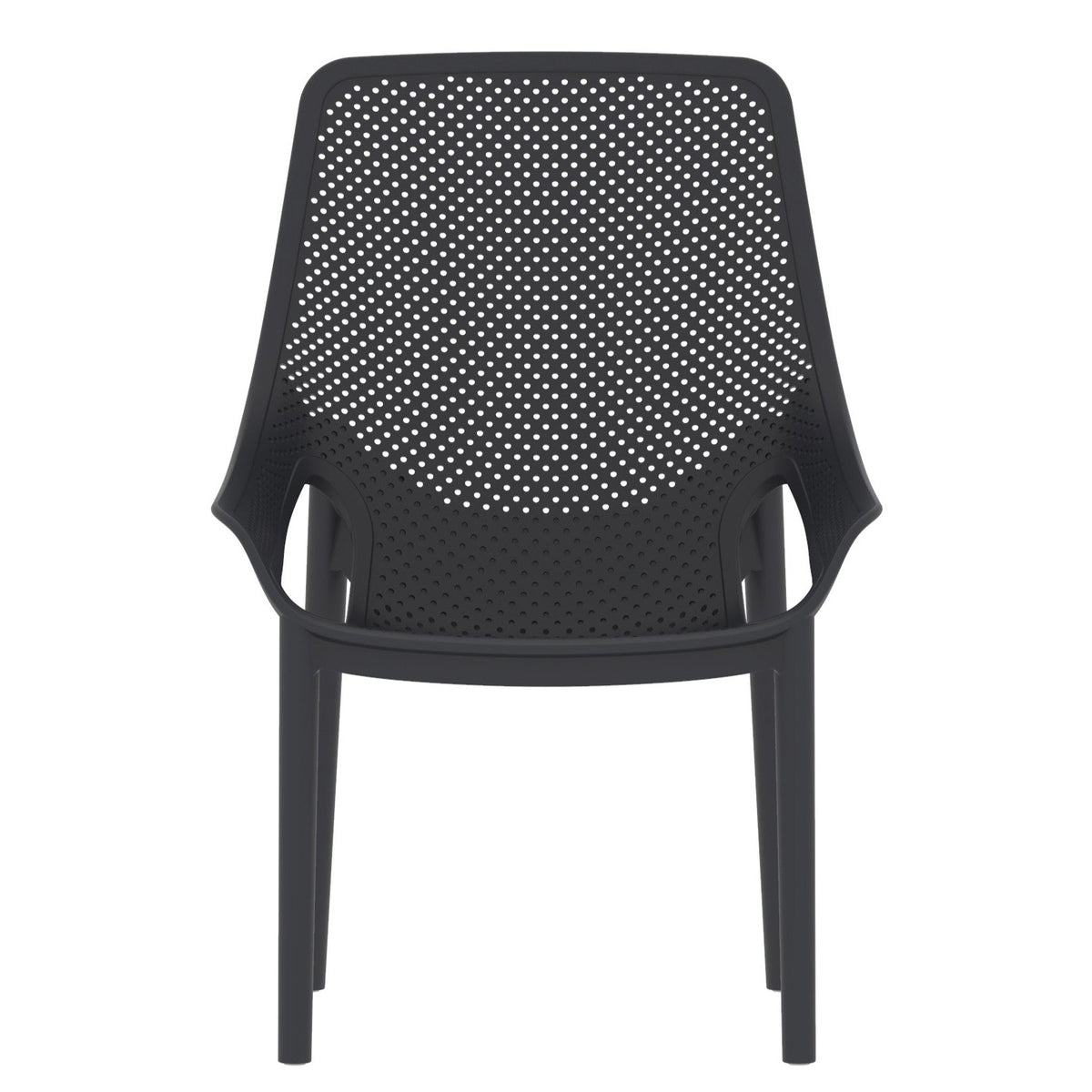 Silla Lounge Ibiza, Negro, con Espaldar y Reposa Brazos, vista posterior