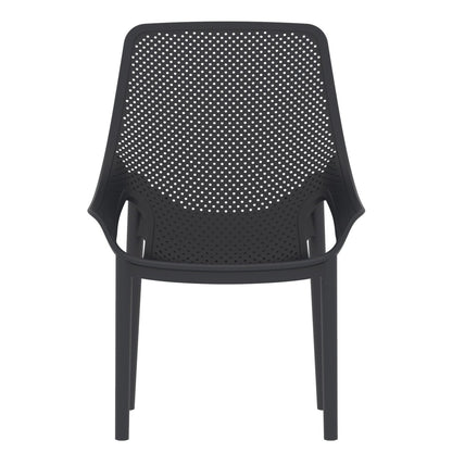 Silla Lounge Ibiza, Negro, con Espaldar y Reposa Brazos, vista posterior