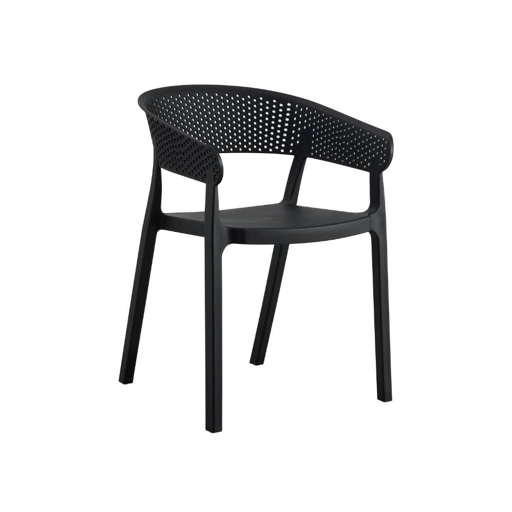 Silla Manaos, Negro, con Espaldar Minimalista y Diseño Moderno, vista frontal