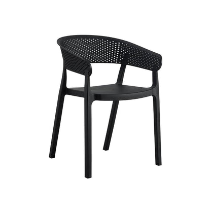 Silla Manaos, Negro, con Espaldar Minimalista y Diseño Moderno, vista frontal
