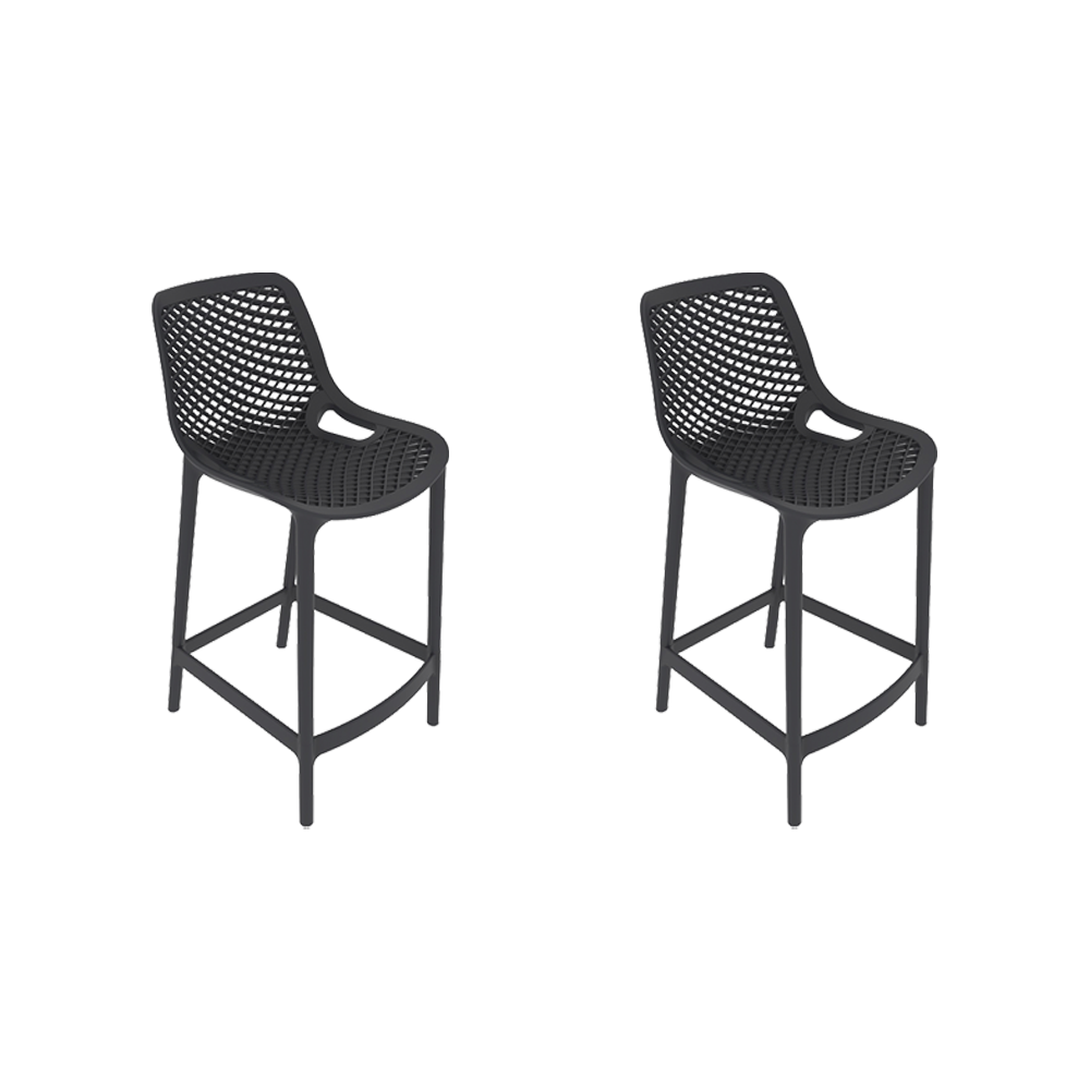 Set de 2 Sillas para Bar Miame, Color Negro, con Reposa Pies Doble Proposito