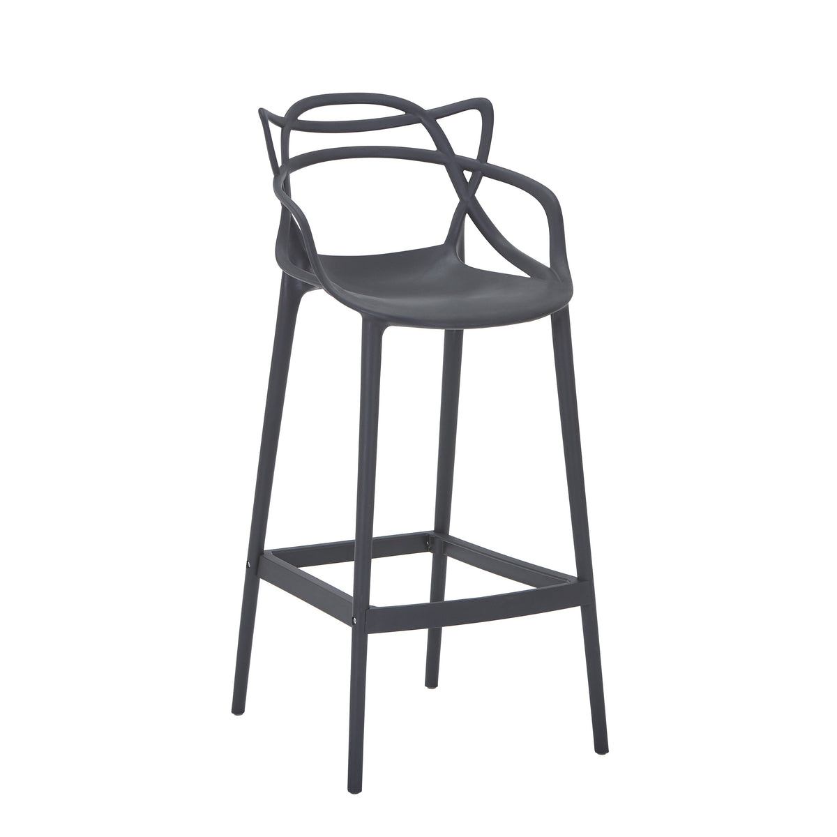 Set de 4 Sillas para Bar Palermo, Negro, con Reposa Pies Doble Proposito, abierto