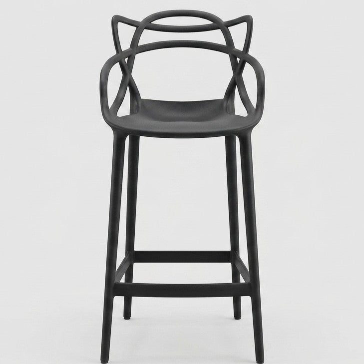Set de 4 Sillas para Bar Palermo, Negro, con Reposa Pies Doble Proposito, vista superior