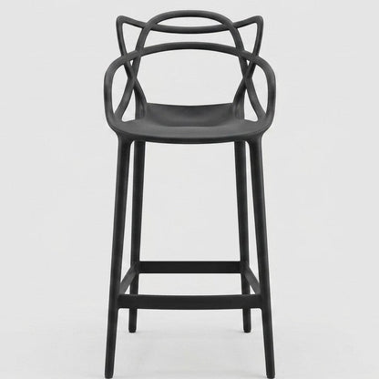 Set de 4 Sillas para Bar Palermo, Negro, con Reposa Pies Doble Proposito, vista superior