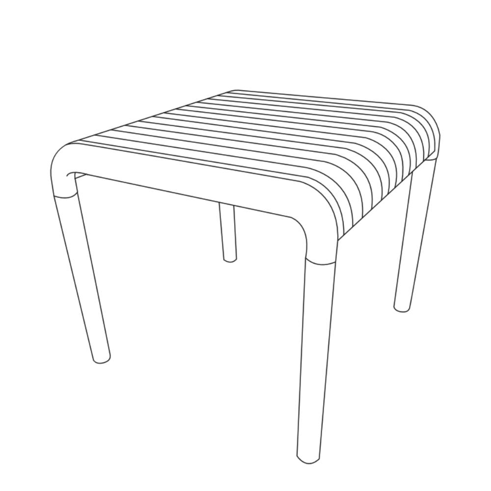 Mesa Lounge Parma, Negro, Pequeña con Diseño Minimalista, vista posterior
