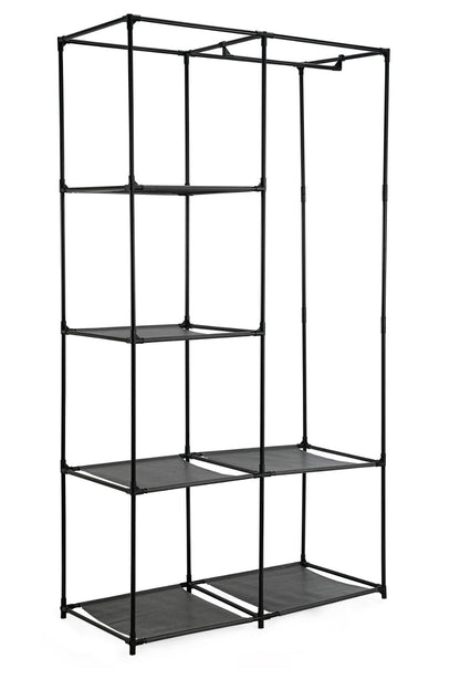 Closet Organizador Ena, Negro, En tela con variedad de entrepaños