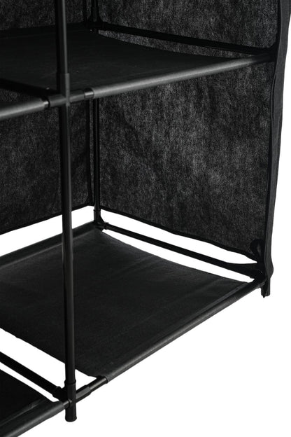 Closet Organizador Ena, Negro, En tela con variedad de entrepaños
