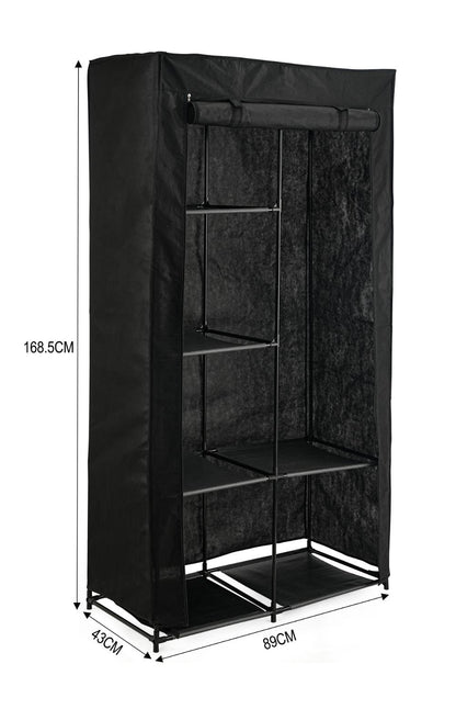 Closet Organizador Ena, Negro, En tela con variedad de entrepaños
