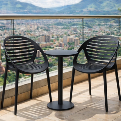 Set de 4 Sillas Tokio con Brazos, Color Negro, con Espaldar y Diseño Moderno