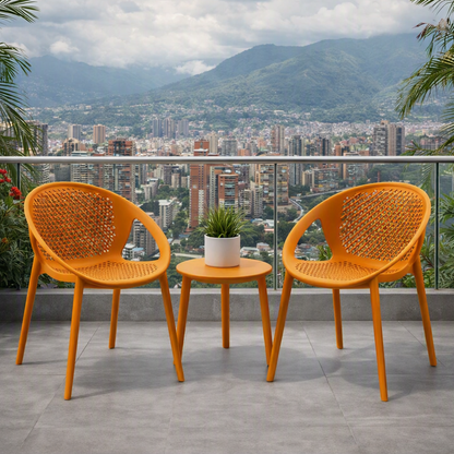 Silla Selva con Brazos, Color Naranja, con Espaldar