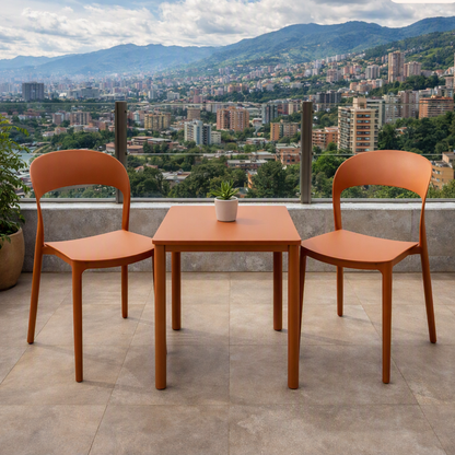 Silla Patrick, Color Terracota, con Espaldar y Diseño Moderno