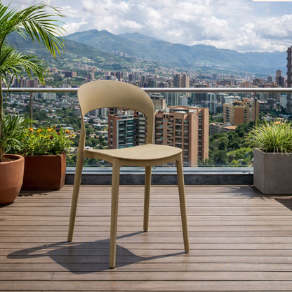 Silla Patrick, Color Khaki, con Espaldar y Diseño Moderno
