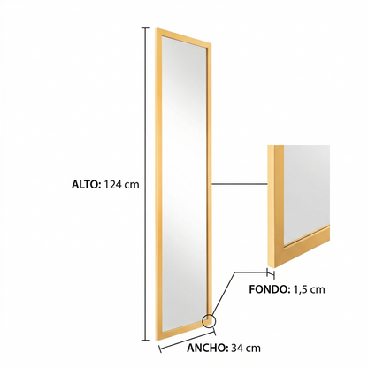 Espejo Liam Dorado 124 X 34