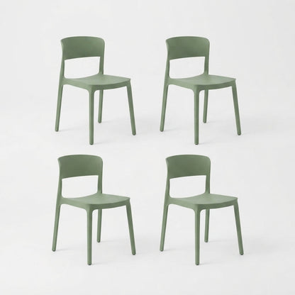 Set de 4 Sillas Mónaco, Color Verde, con Espaldar y Diseño Moderno