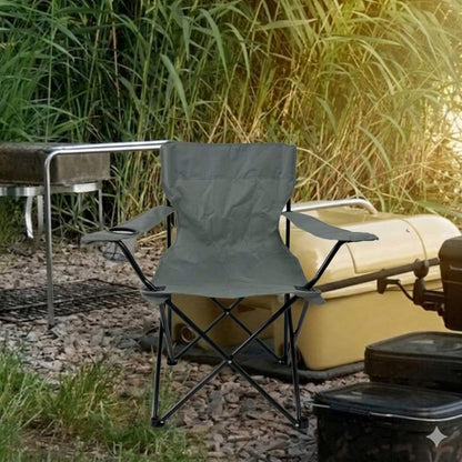 Set de 2 Sillas Plegable Camping Tanzania, Gris Oscuro, Incluye Bolsa de Transporte
