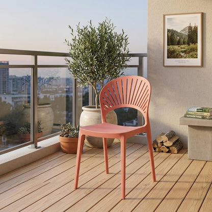 Silla Paraíso, Color Salmón, con Espaldar y Diseño Moderno