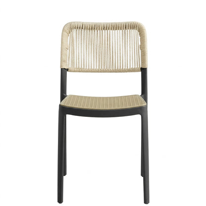Set de 2 Sillas Austin, Color Negro, con Espaldar Tejido