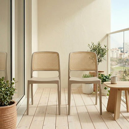Silla Texas, Color Taupe y Beige, con Espaldar Transpirable, vista frontal