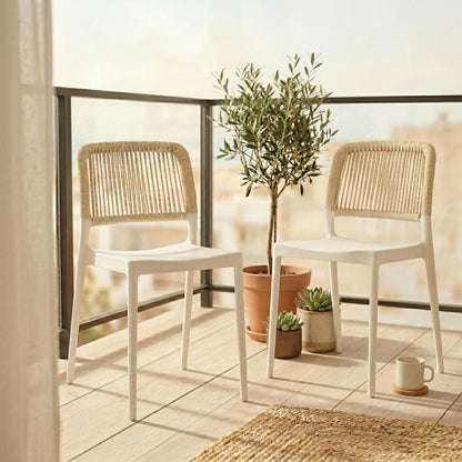 Silla Houston, Color Blanco, con Espaldar Tejido, vista frontal