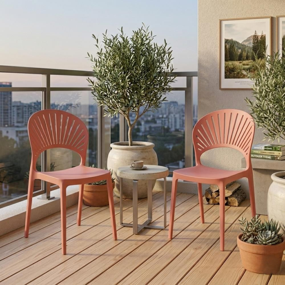 Silla Paraíso, Color Salmón, con Espaldar y Diseño Moderno, medidas