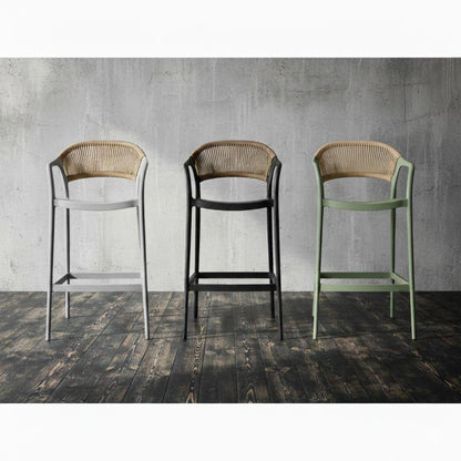 Silla para Bar Balí, Verde, Doble Propósito con Reposa Pies