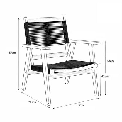 Set de 2 Sillas Plegable de Madera para Exterior Lomy, Negro, con Brazos, vista superior