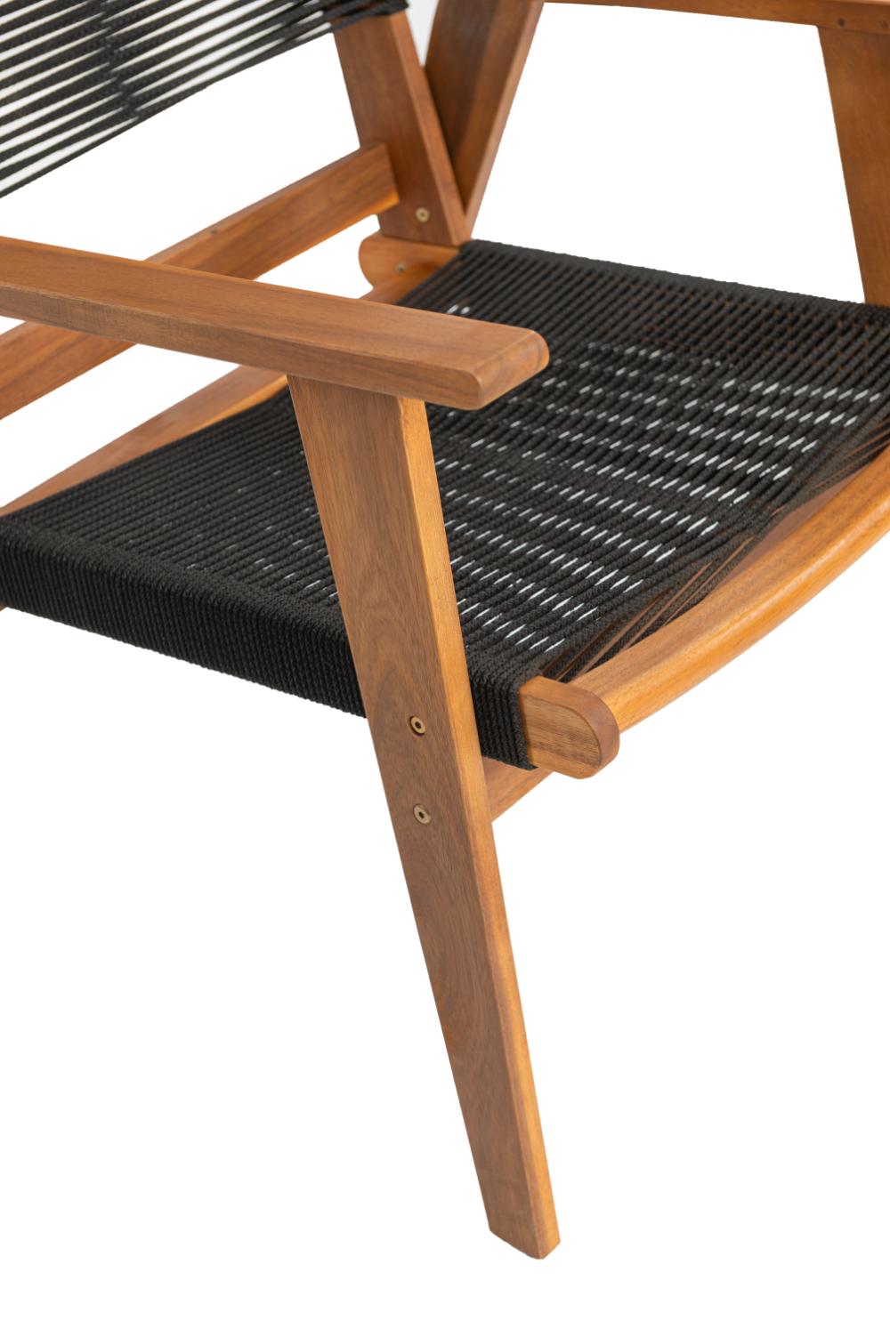 Set de 2 Sillas Plegable de Madera para Exterior Lomy, Negro, con Brazos, en ambiente