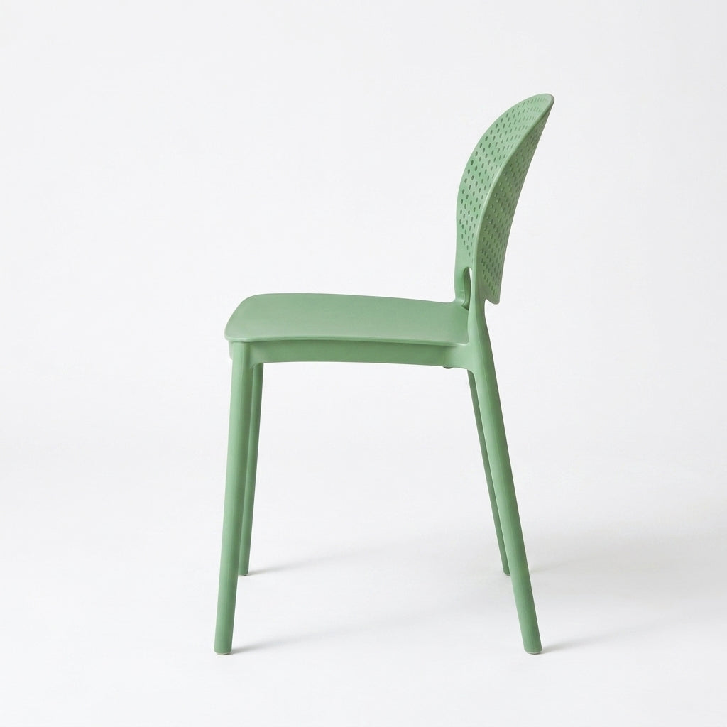Set de 2 Sillas Florida, Color Verde, con Espaldar y Diseño Moderno