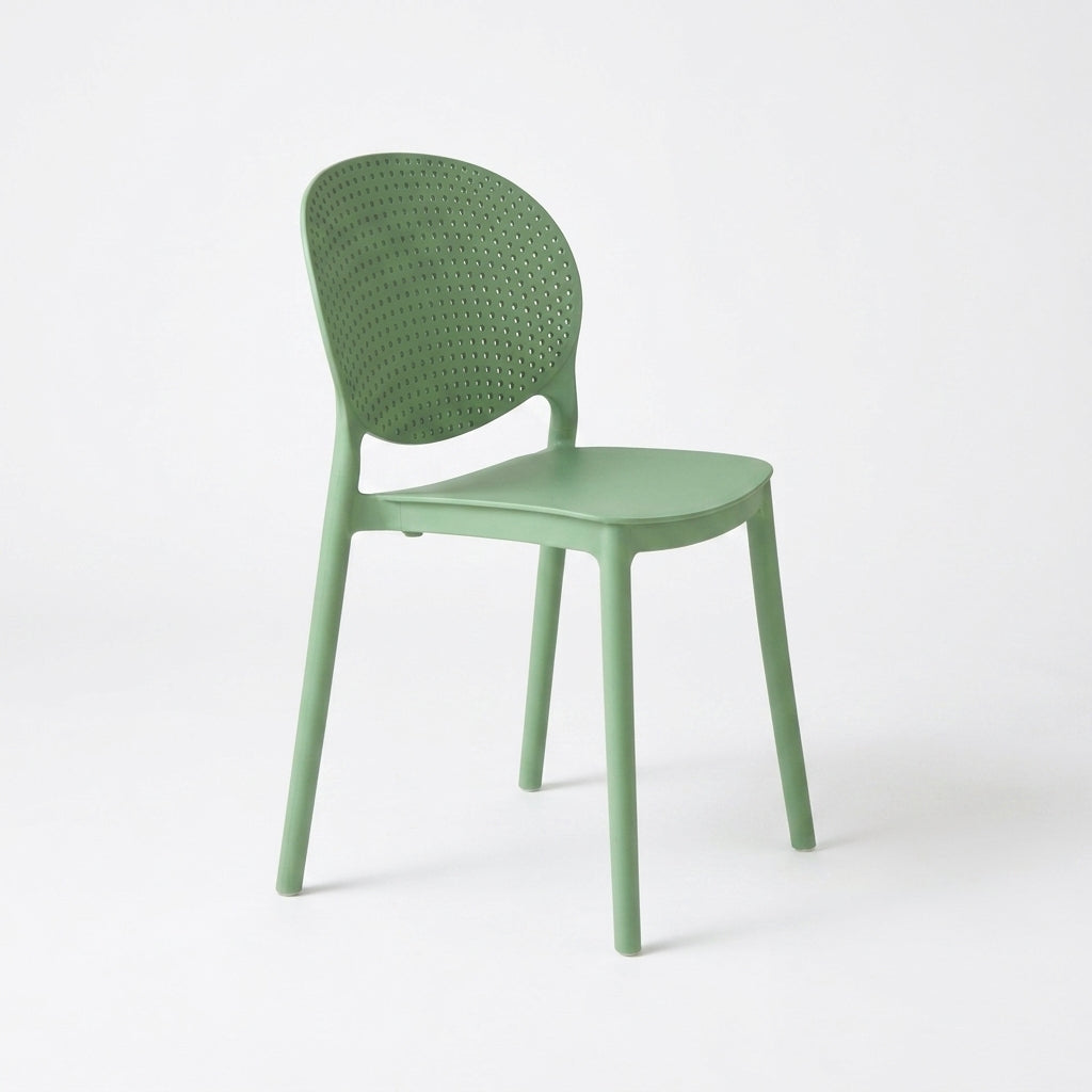 Set de 2 Sillas Florida, Color Verde, con Espaldar y Diseño Moderno