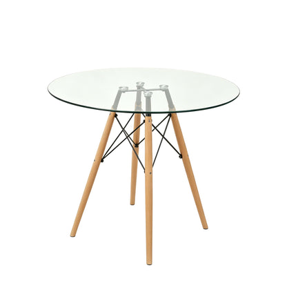 Combo para Sala Vinte, Incluye Mesa Redonda de Vidrio y 4 Sillas
