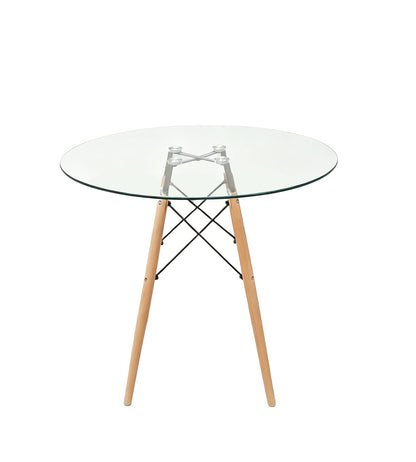 Combo para Sala Vinte, Incluye Mesa Redonda de Vidrio y 4 Sillas