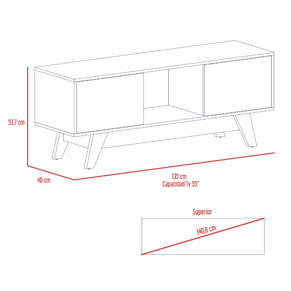 Rack para TV 55'' Romero Finlandek Bellota Blanco